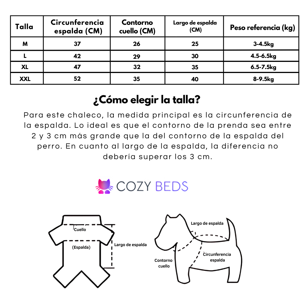 Chaleco Perro Acolchado Rosa - Ropa Mascotas Invierno Térmico