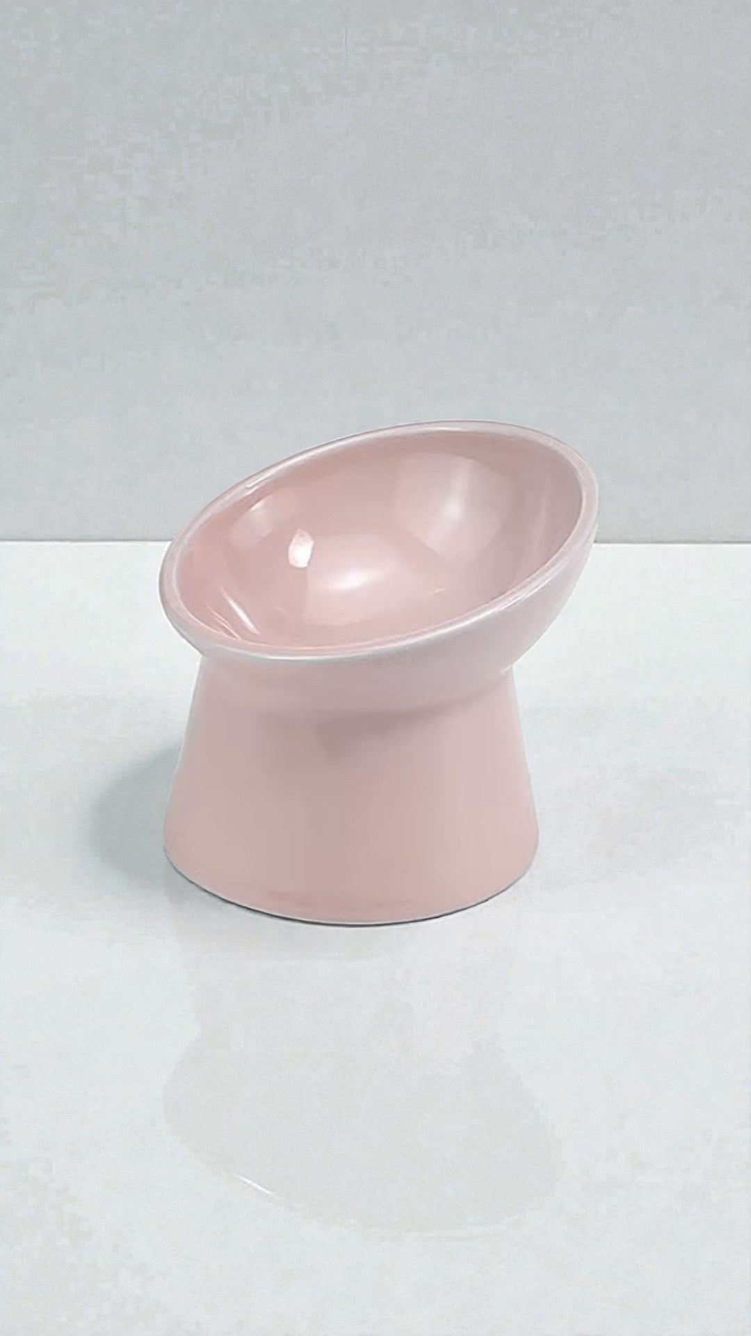 Comedero Elevado Gato Cerámica Azul - Bowl Ergonómico Cervical 15°